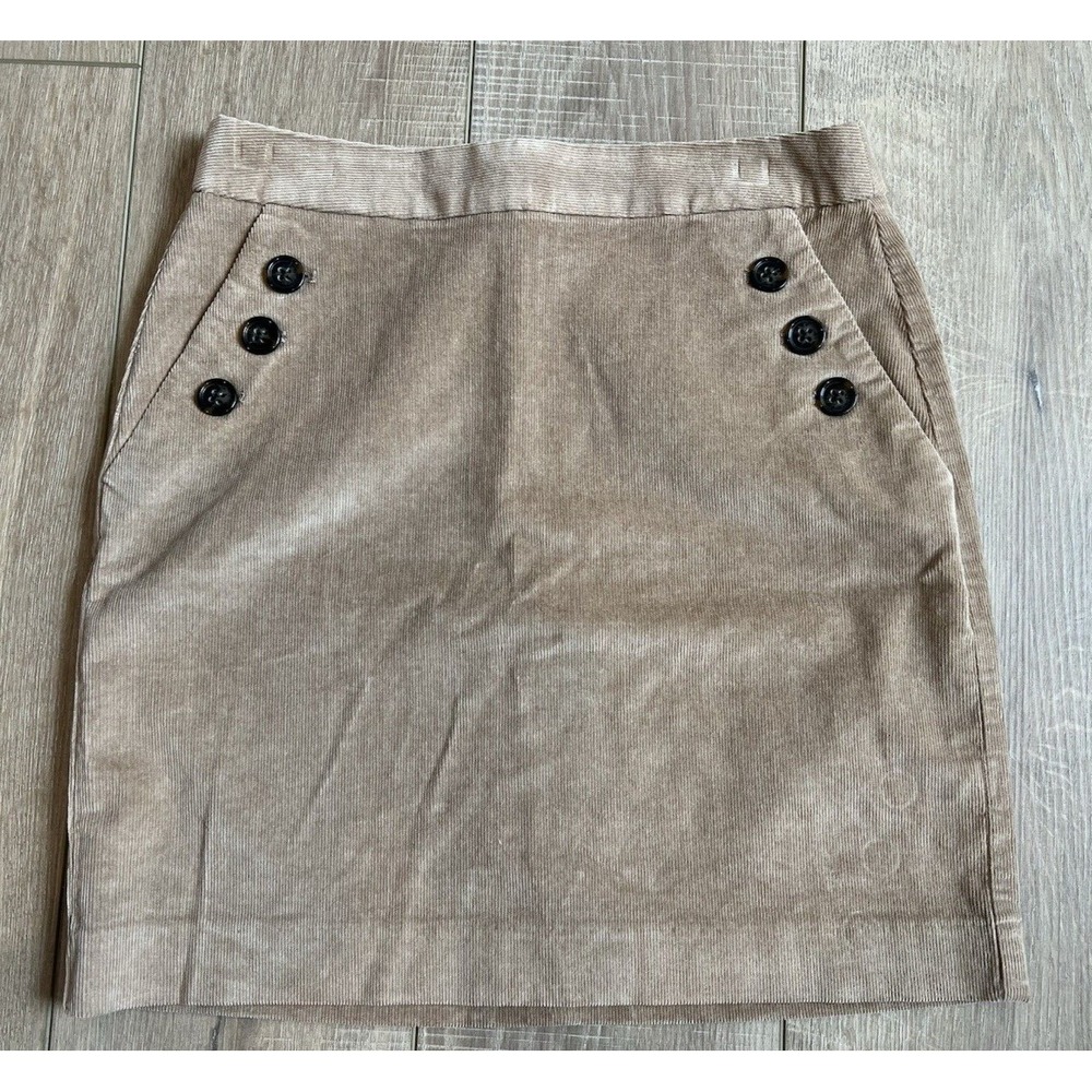 Banana Republic Skirt Corduroy Mini Skirt‎ Womens Size 2 Brown Caramel Pockets